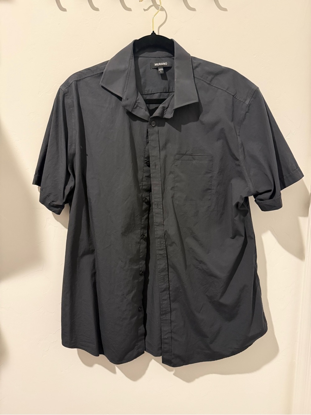 Murano Men's Short-Sleeve Button-Down Shirt - Black